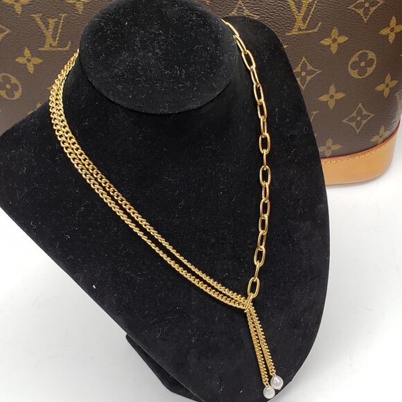 Authentic Louis Vuitton Lock & Key w/ Unbranded Gold Plated Gold Chain Necklace - Picture 6 of 9